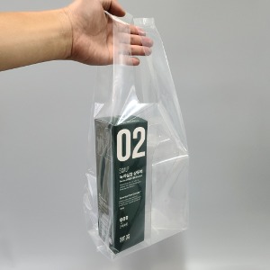 PE투명양날 비닐쇼핑백 M50 18+15x50cm (100매)
