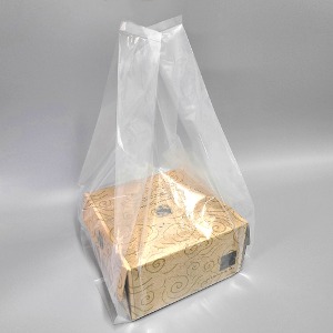 PE투명케익 비닐쇼핑백 3호 31+28x62cm (50매)